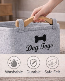 Dog Toy Storage Basket – Felt Organizer HomePaws