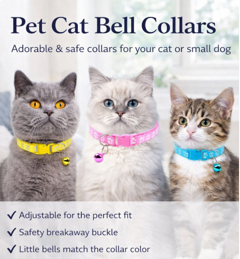 Adjustable Cat Collar with Bell | SafeCharm™
