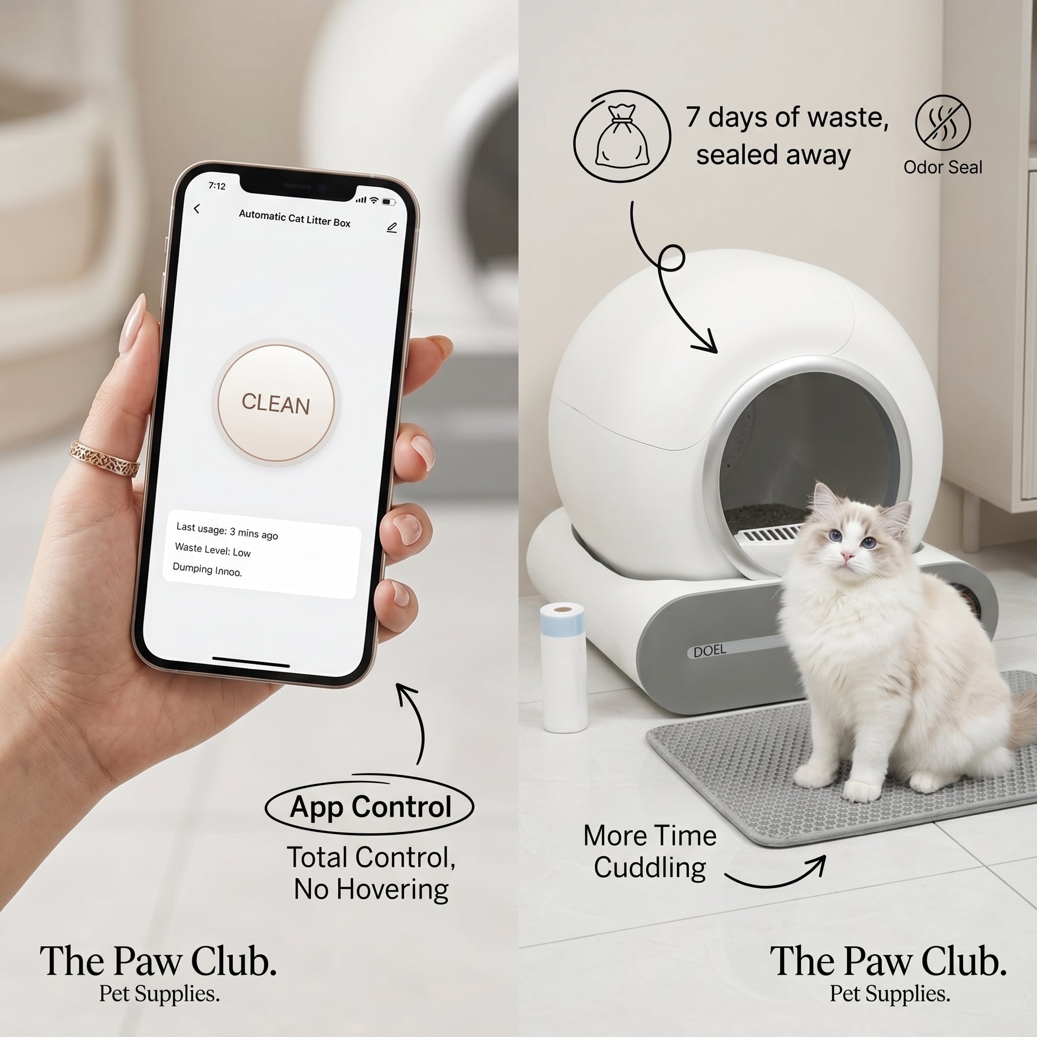 Smart Self-Cleaning Cat Litter Box 65L – Automatic &amp; App Controlled