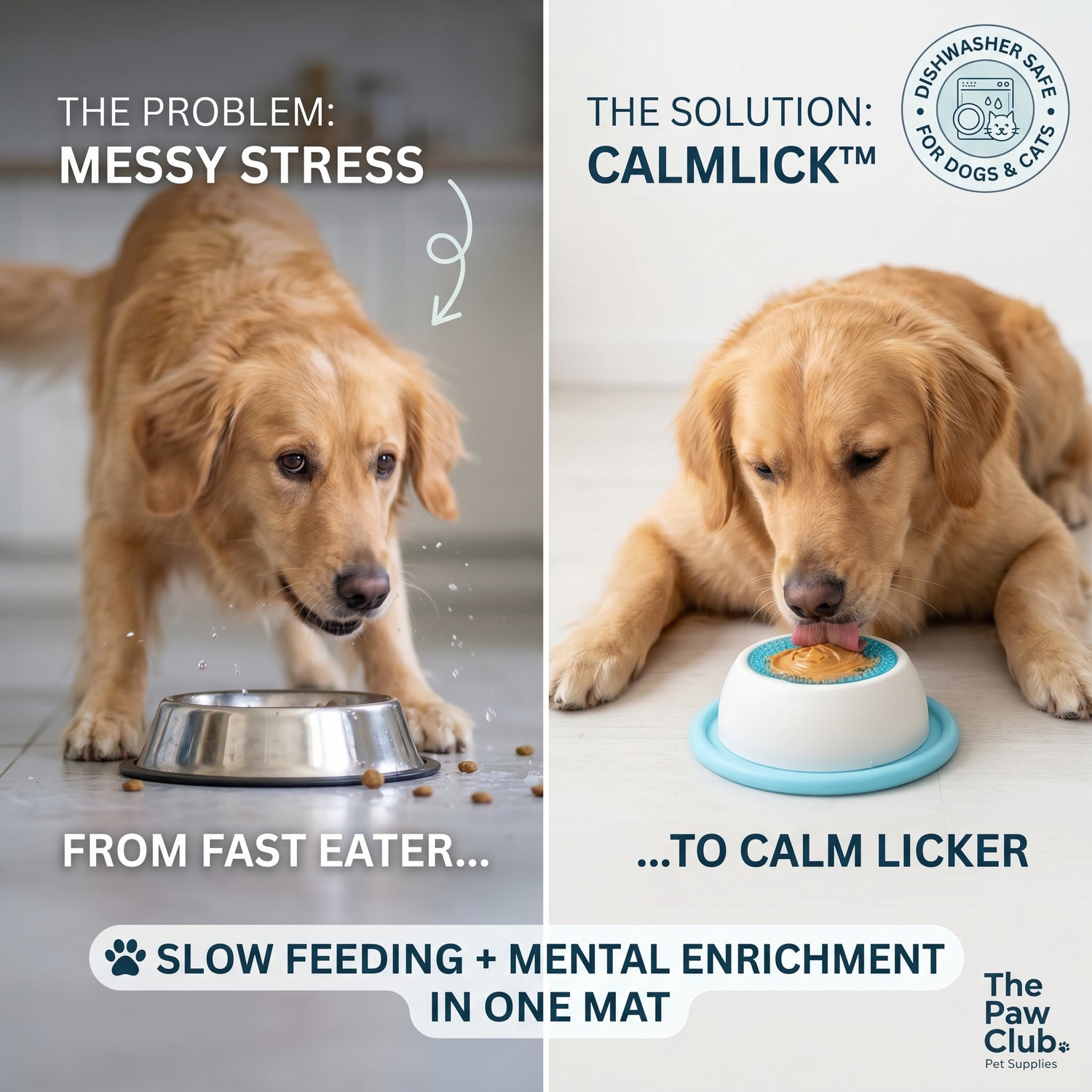 CalmLick™ Interactive Lick Mat – Slow Feeder for Dogs &amp; Cats