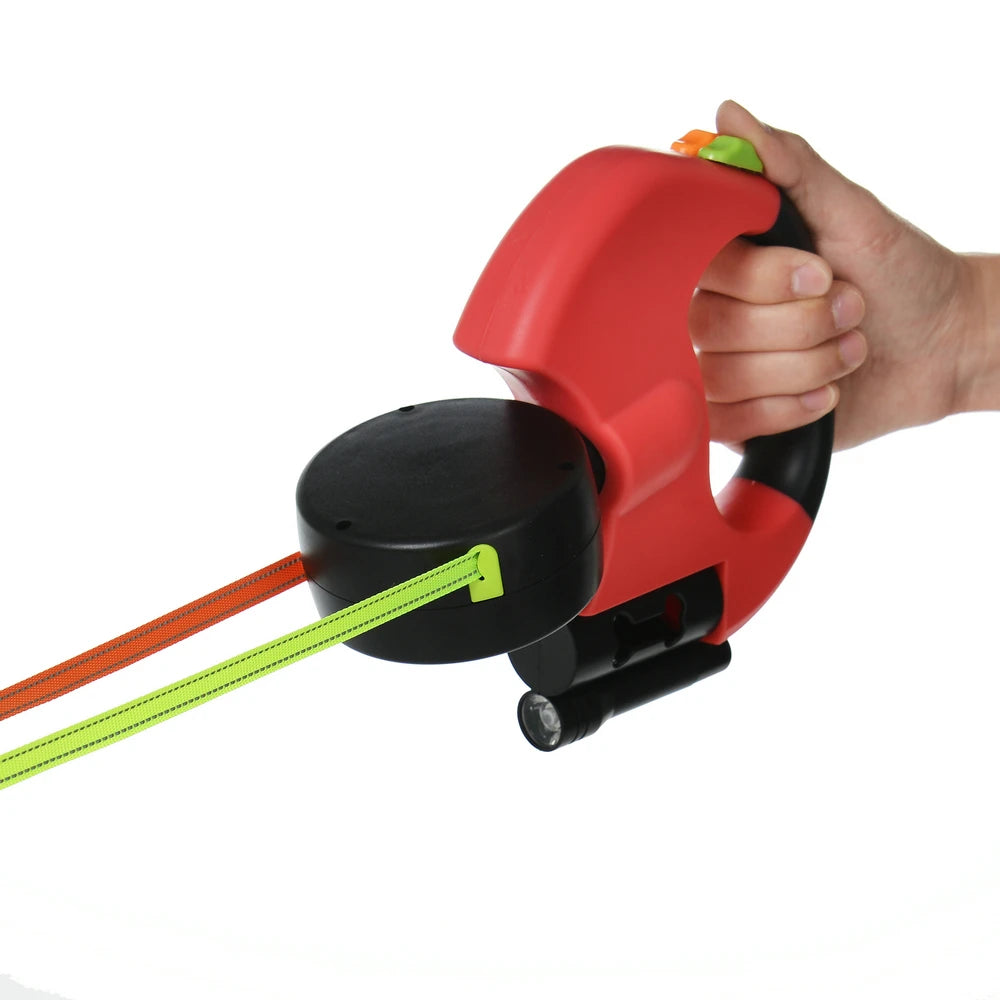 DuoWalk™ Retractable Dual Dog Leash – 3M with LED Light &amp; 360° Swivel