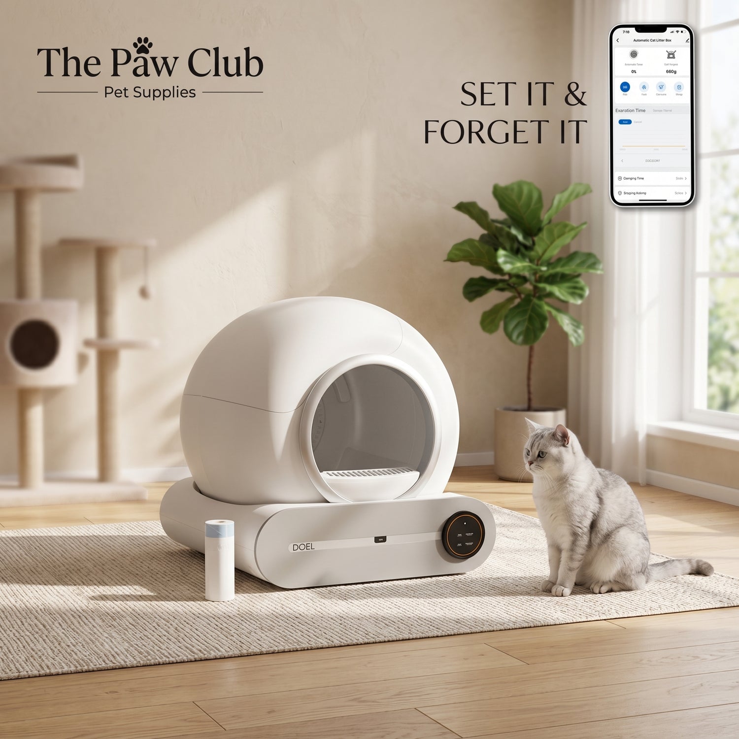 Smart Self-Cleaning Cat Litter Box 65L – Automatic &amp; App Controlled