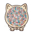 WhiskerCalm Puzzle Board – Interactive Cat Enrichment Toy featuring a colorful illustration of numerous cats