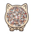 WhiskerCalm Puzzle Board – Interactive cat enrichment toy featuring a playful design with multiple illustrated cats.