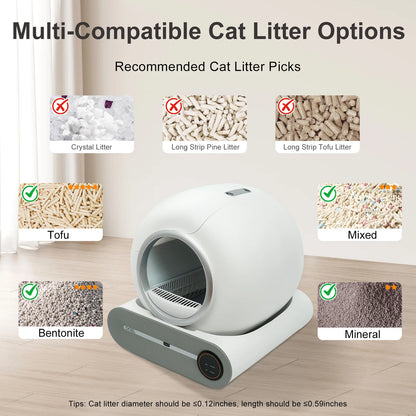 Smart Self-Cleaning Cat Litter Box 65L – Automatic &amp; App Controlled