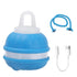 Smart Interactive Dog Ball – ChaseIQ™ in blue with charging cable and rope, perfect for engaging dog play.