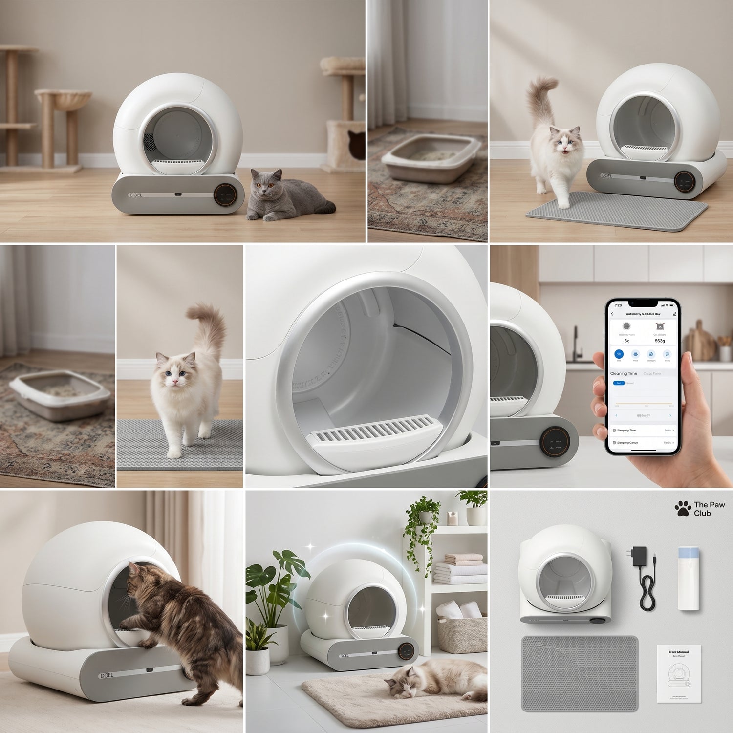 Smart Self-Cleaning Cat Litter Box 65L – Automatic &amp; App Controlled